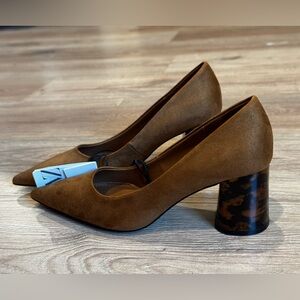 NWT Zara Faux Suede Heels
